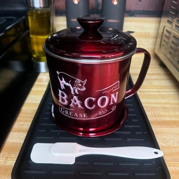 New Stainless Steel Cooking Oil Keeper with Lid and Easy-Grip Handle - Picture 2 of 9